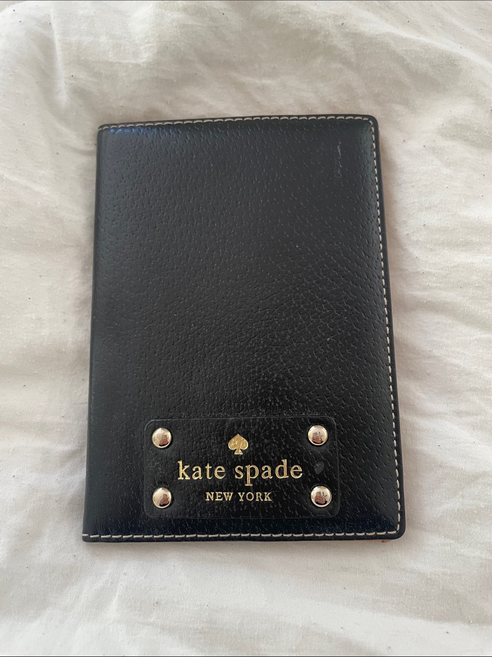kate spade Black Leather Logo Passport Cover